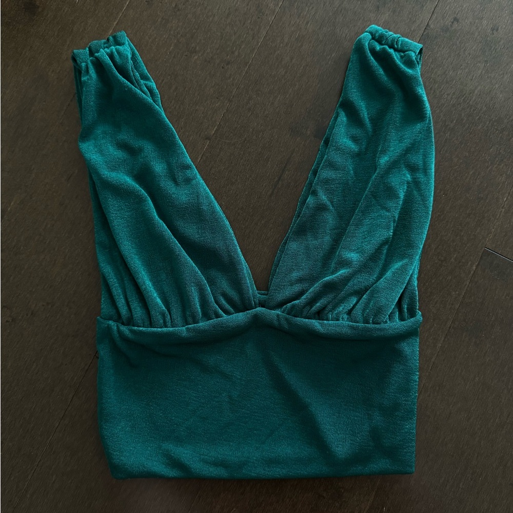 Emerald Green Plunge Top
